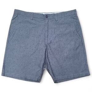NWT J.Crew Factory Mens 9in Chino Shorts Sz 34 Gray Blue Dot Summer Casual